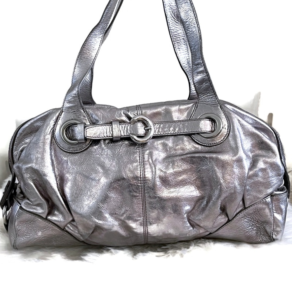Francesco Biasia Silver Leather Handbag